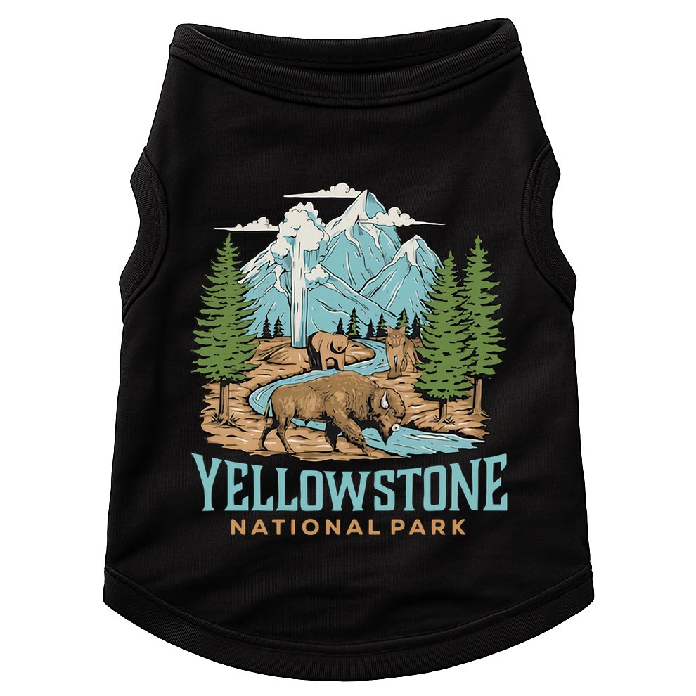 National Park Vintage Wyoming Parks Lover Adventure Outdoors Camping Travel Doggie Tank