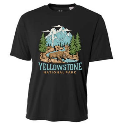 National Park Vintage Wyoming Parks Lover Adventure Outdoors Camping Travel Cooling Performance Crew T-Shirt