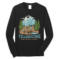 National Park Vintage Wyoming Parks Lover Adventure Outdoors Camping Travel Long Sleeve Shirt