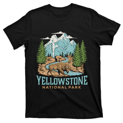 National Park Vintage Wyoming Parks Lover Adventure Outdoors Camping Travel T-Shirt