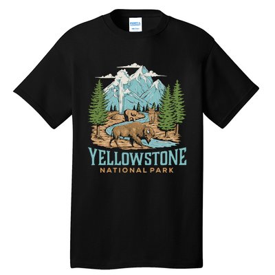 National Park Vintage Wyoming Parks Lover Adventure Outdoors Camping Travel Tall T-Shirt