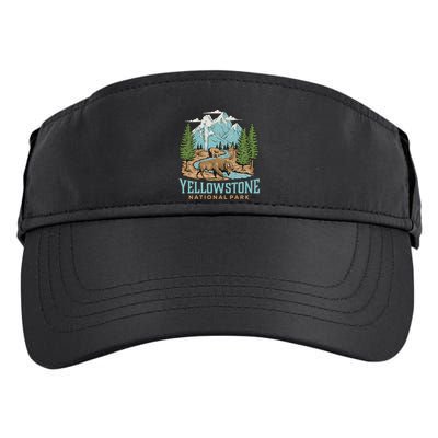 National Park Vintage Wyoming Parks Lover Adventure Outdoors Camping Travel Adult Drive Performance Visor