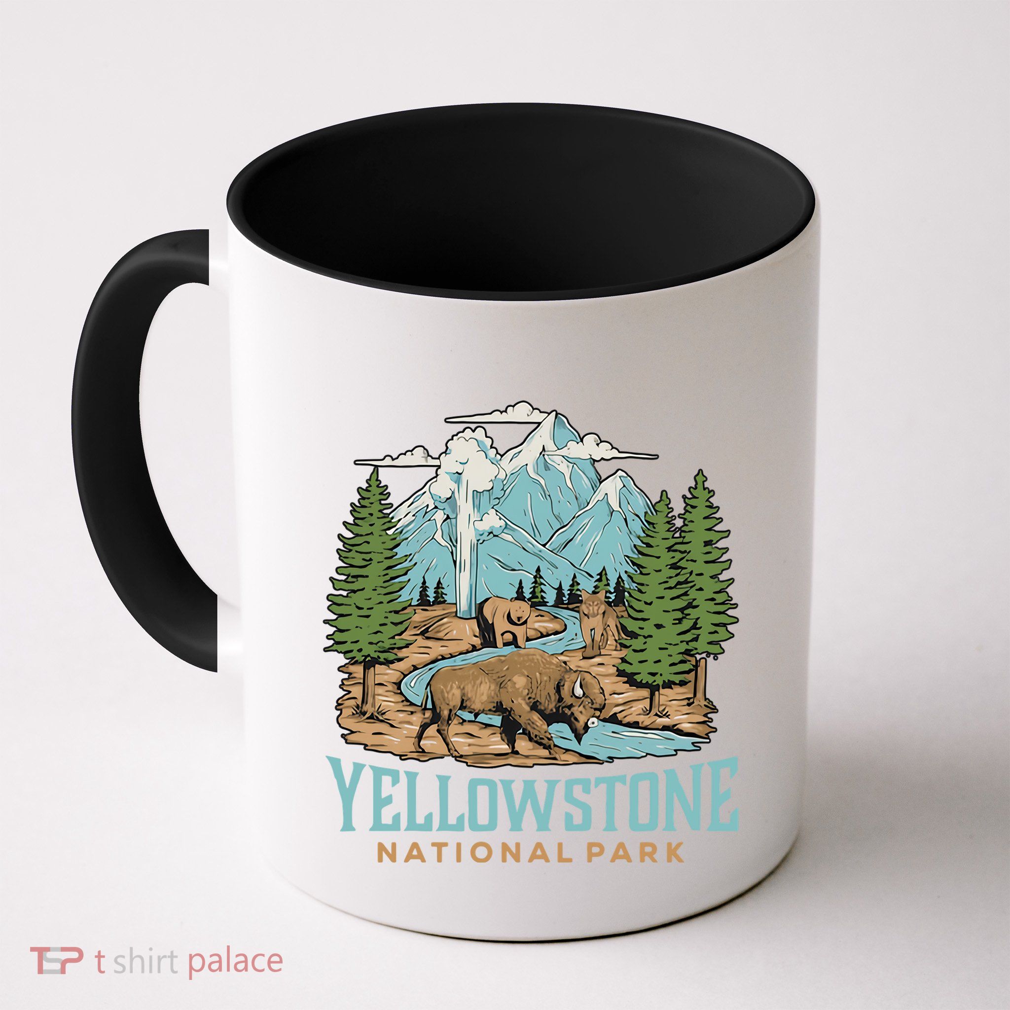 National Park Vintage Wyoming Parks Lover Adventure Outdoors Camping Travel Mug