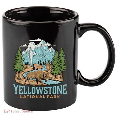 National Park Vintage Wyoming Parks Lover Adventure Outdoors Camping Travel 11oz C Handle Ceramic Mug