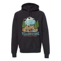 National Park Vintage Wyoming Parks Lover Adventure Outdoors Camping Travel Premium Hoodie