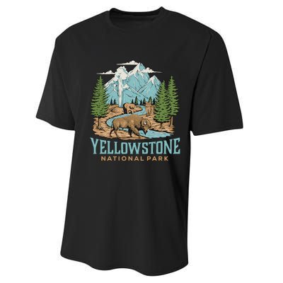 National Park Vintage Wyoming Parks Lover Adventure Outdoors Camping Travel Performance Sprint T-Shirt