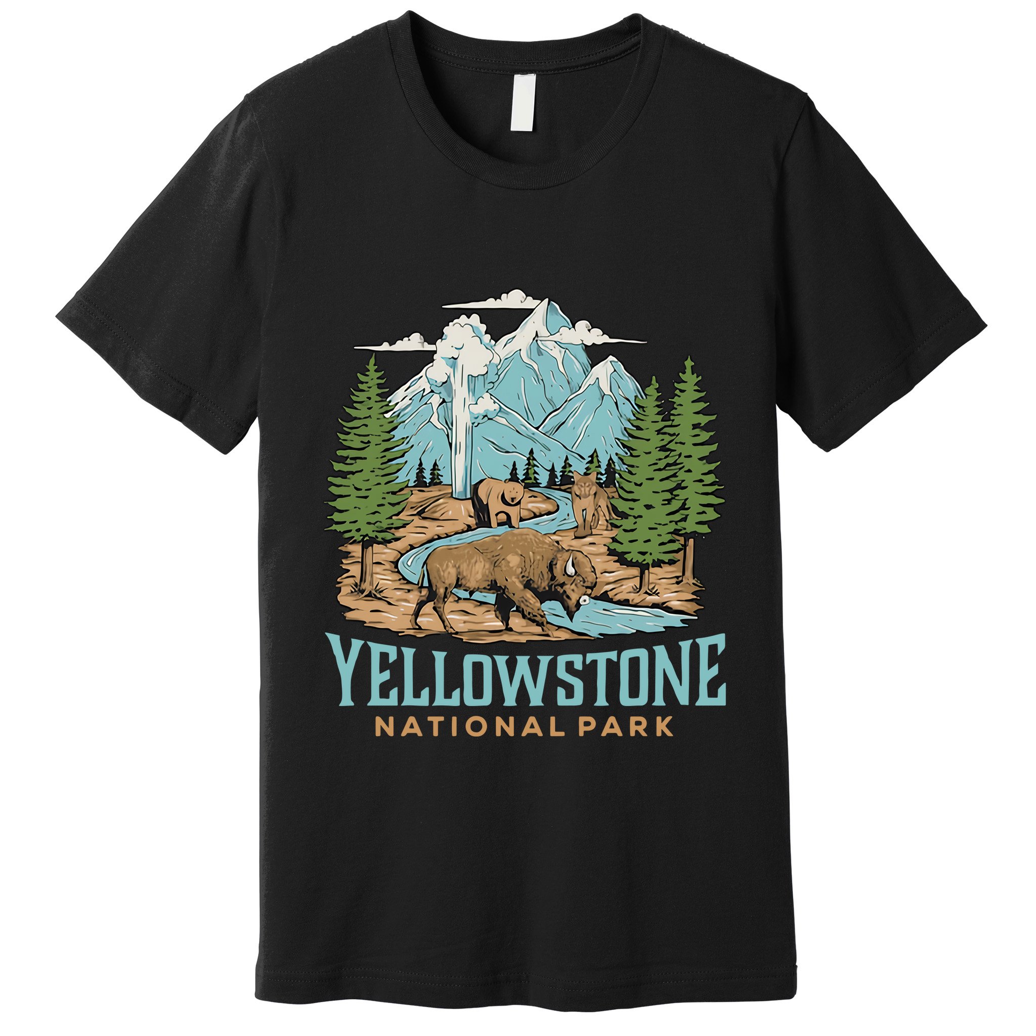 National Park Vintage Wyoming Parks Lover Adventure Outdoors Camping Travel Premium T-Shirt