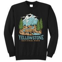 National Park Vintage Wyoming Parks Lover Adventure Outdoors Camping Travel Tall Sweatshirt