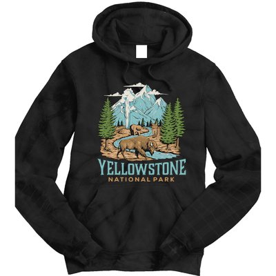 National Park Vintage Wyoming Parks Lover Adventure Outdoors Camping Travel Tie Dye Hoodie