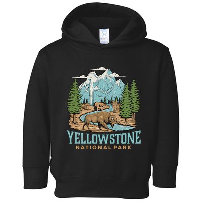 National Park Vintage Wyoming Parks Lover Adventure Outdoors Camping Travel Toddler Hoodie