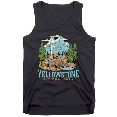 National Park Vintage Wyoming Parks Lover Adventure Outdoors Camping Travel Tank Top