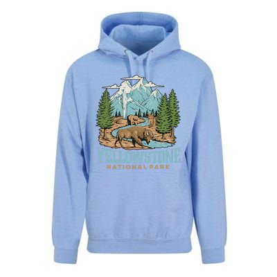 National Park Vintage Wyoming Parks Lover Adventure Outdoors Camping Travel Unisex Surf Hoodie