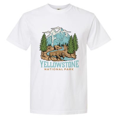 National Park Vintage Wyoming Parks Lover Adventure Outdoors Camping Travel Garment-Dyed Heavyweight T-Shirt