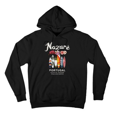 Nazare Portugal Vintage Surfing Gift Hoodie