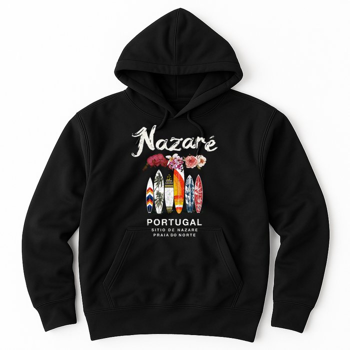 Nazare Portugal Vintage Surfing Gift Hoodie