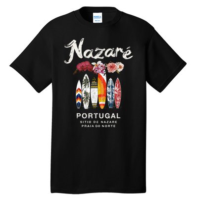 Nazare Portugal Vintage Surfing Gift Tall T-Shirt