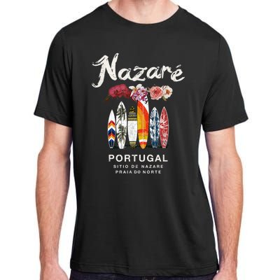 Nazare Portugal Vintage Surfing Gift Adult ChromaSoft Performance T-Shirt