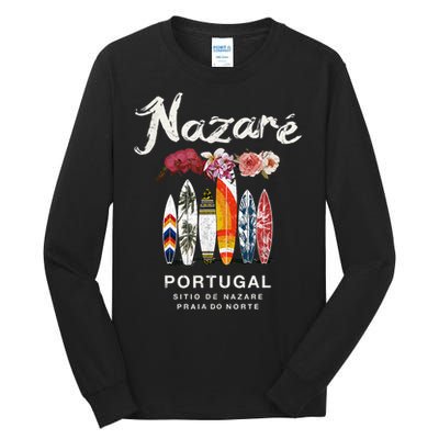 Nazare Portugal Vintage Surfing Gift Tall Long Sleeve T-Shirt