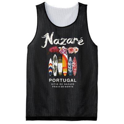 Nazare Portugal Vintage Surfing Gift Mesh Reversible Basketball Jersey Tank