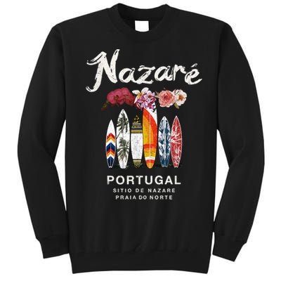 Nazare Portugal Vintage Surfing Gift Tall Sweatshirt