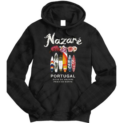 Nazare Portugal Vintage Surfing Gift Tie Dye Hoodie