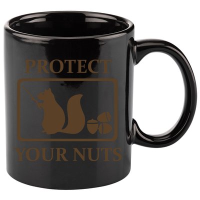 New Protect Your Nuts 11oz C Handle Ceramic Mug