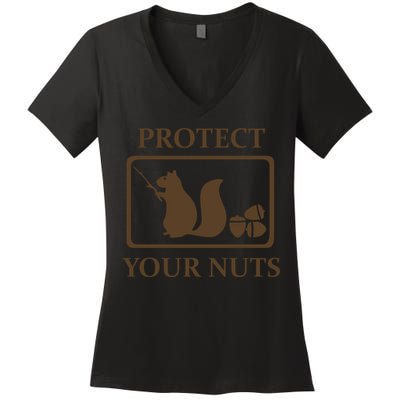 New Protect Your Nuts Women's V-Neck T-Shirt