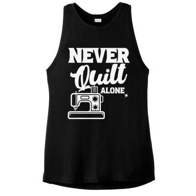 Never Quilt Alone Quilting Ladies PosiCharge Tri-Blend Wicking Tank