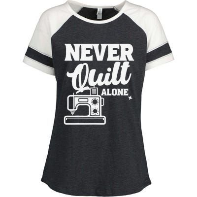 Never Quilt Alone Quilting Enza Ladies Jersey Colorblock Tee