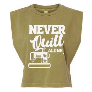 Never Quilt Alone Quilting Garment-Dyed Women's Muscle Tee