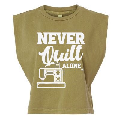 Never Quilt Alone Quilting Garment-Dyed Women's Muscle Tee