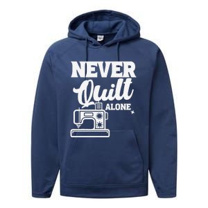 Never Quilt Alone Quilting Performance Fleece Hoodie