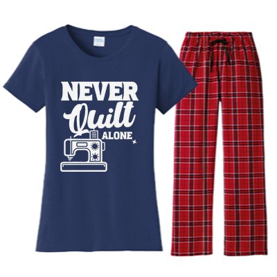 Never Quilt Alone Quilting Women's Flannel Pajama Set