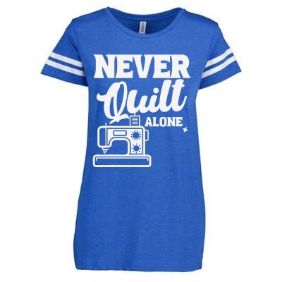 Never Quilt Alone Quilting Enza Ladies Jersey Football T-Shirt