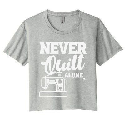 Never Quilt Alone Quilting Women's Crop Top Tee