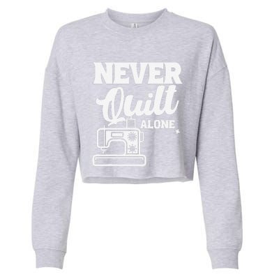 Never Quilt Alone Quilting Cropped Pullover Crew