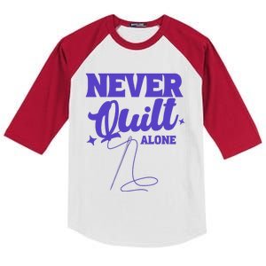 Never Quilt Alone Quilting Kids Colorblock Raglan Jersey