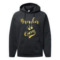 November Queen Birthday Birth Month Beautiful Queen Performance Fleece Hoodie