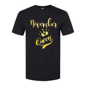 November Queen Birthday Birth Month Beautiful Queen Softstyle CVC T-Shirt