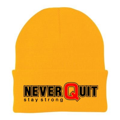 Never Quit Stay Strong Knit Cap Winter Beanie