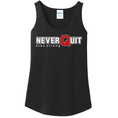 Never Quit Stay Strong Ladies Essential Tank