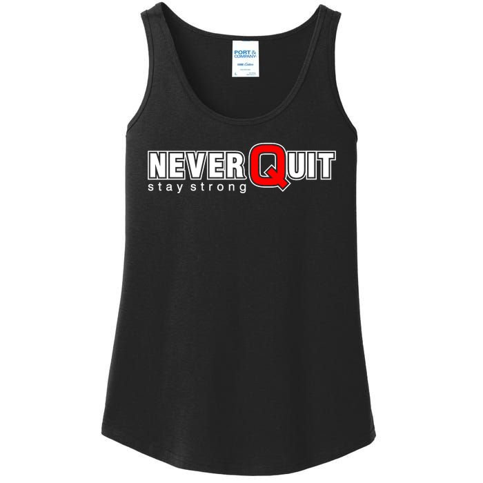 Never Quit Stay Strong Ladies Essential Tank