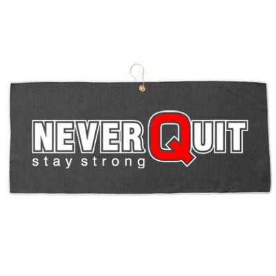 Never Quit Stay Strong Large Microfiber Waffle Golf Towel