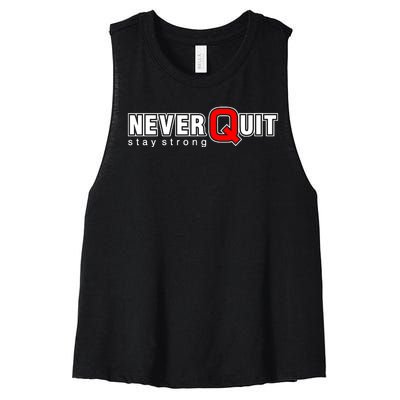 Never Quit Stay Strong Women's Racerback Cropped Tank