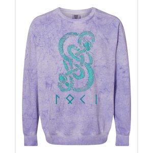 Norse Runes And Snake Nordic Norse Mythology Colorblast Crewneck Sweatshirt