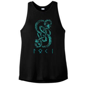 Norse Runes And Snake Nordic Norse Mythology Ladies PosiCharge Tri-Blend Wicking Tank