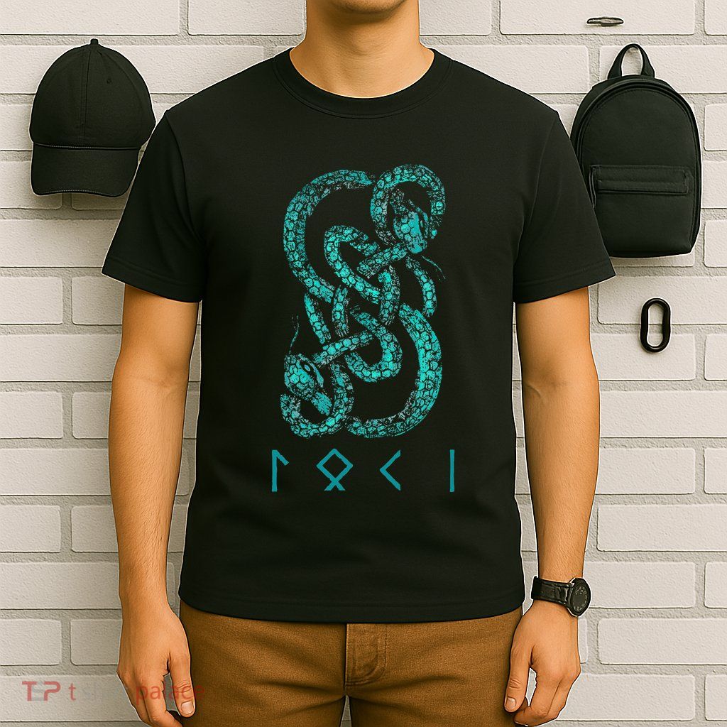 Norse Runes And Snake Nordic Norse Mythology T-Shirt