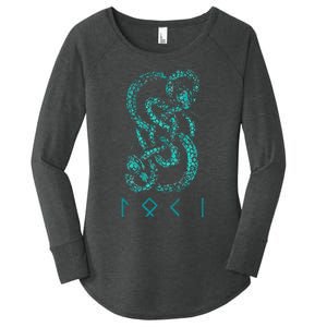 Norse Runes And Snake Nordic Norse Mythology Women's Perfect Tri Tunic Long Sleeve Shirt