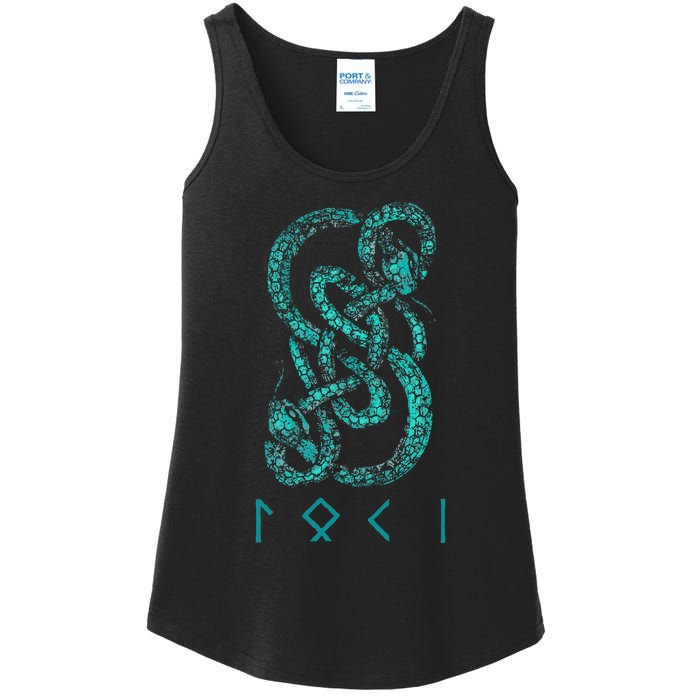 Norse Runes And Snake Nordic Norse Mythology Ladies Essential Tank