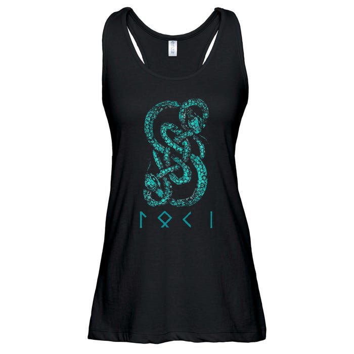 Norse Runes And Snake Nordic Norse Mythology Ladies Essential Flowy Tank